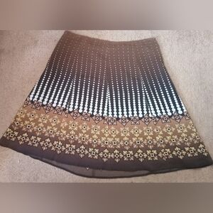 Liz & Co Brown Patterned Skirt Women's Size 16